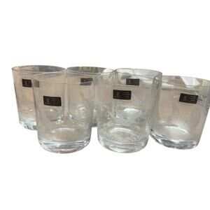Spiegelau Crystal Set of 6 Etched Birds Wildlife Barware 3 1/2" Lowball Glasses